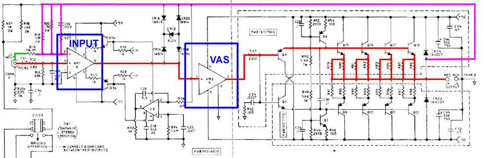 100 watts audio amplifier schematic diagram