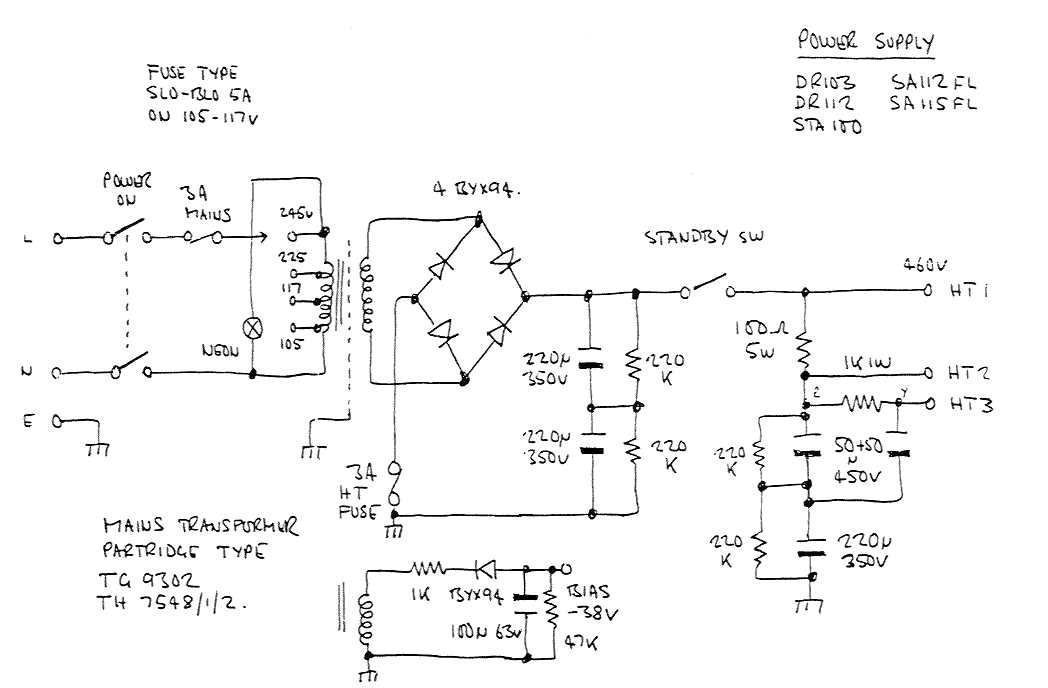100 watts audio amplifier schematic diagram