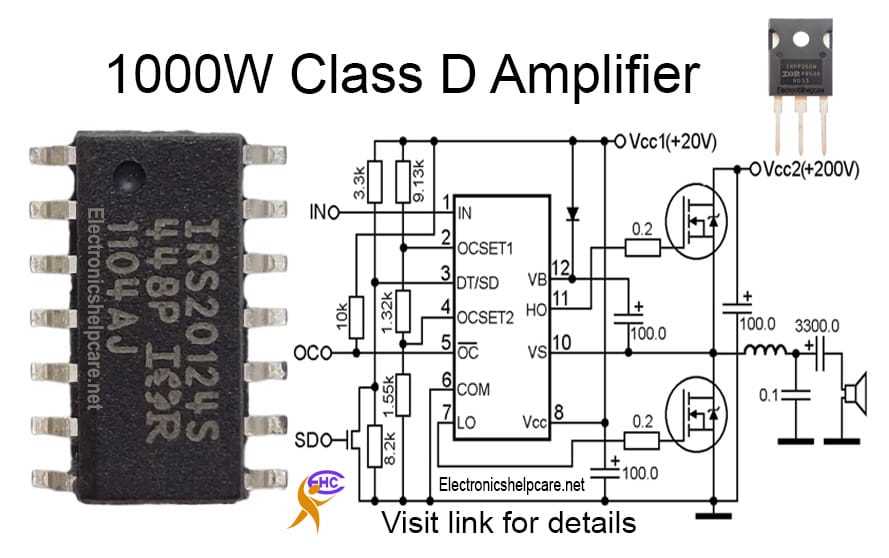 1000w audio amplifier circuit diagram