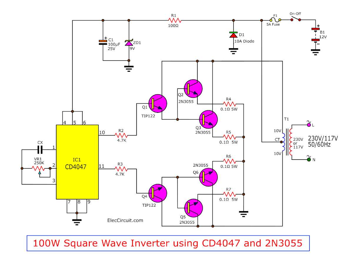 100w inverter circuit diagram