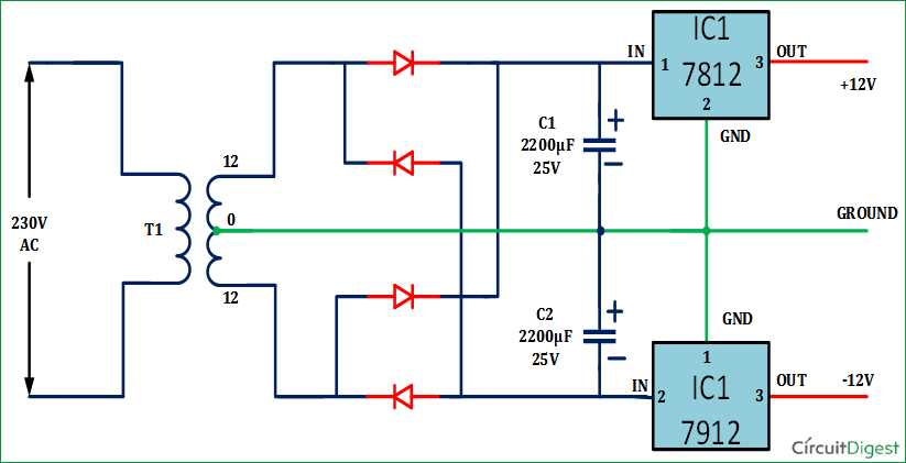 12 volt dc supply circuit diagram