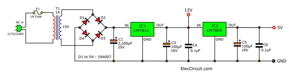 12 volt 5 amp power supply circuit diagram 12 volt 5 amp power supply circuit diagram