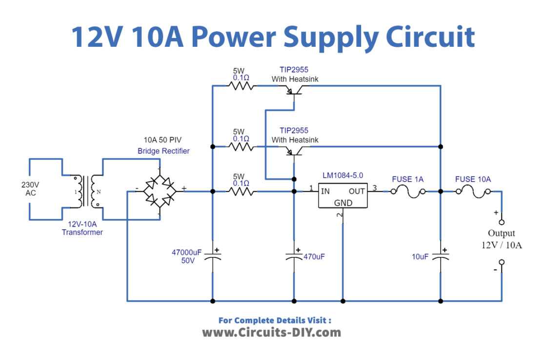 12 volt dc supply circuit diagram