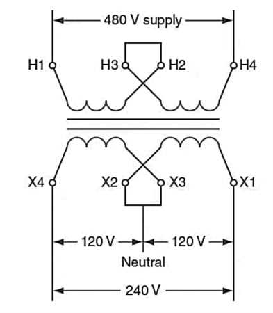 120 to 240 step up transformer wiring diagram