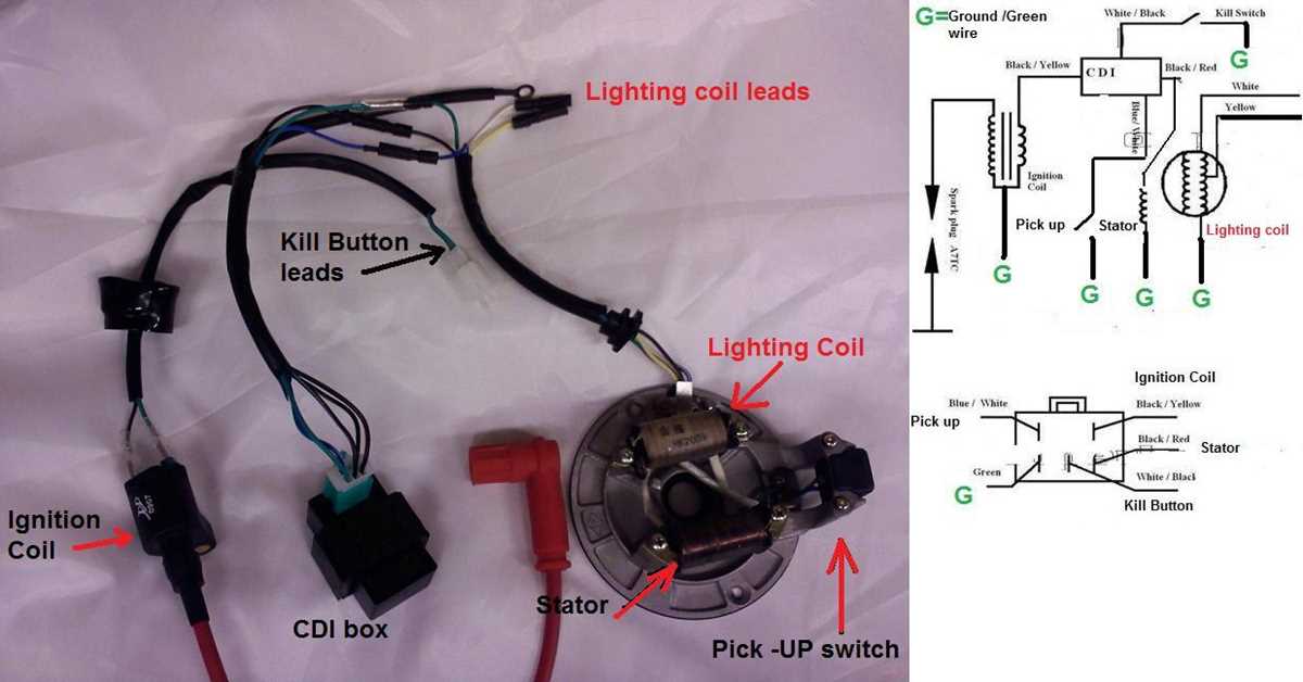 125cc pit bike wiring diagram kick start