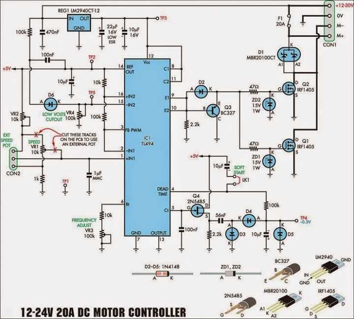 12v 5a dc motor speed control circuit diagram