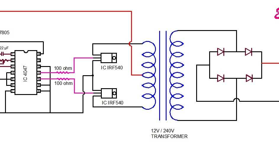 12v to 240v inverter circuit diagram
