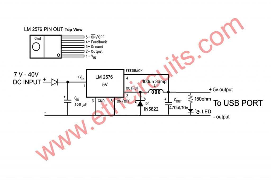 12v to 5v 3a converter circuit diagram