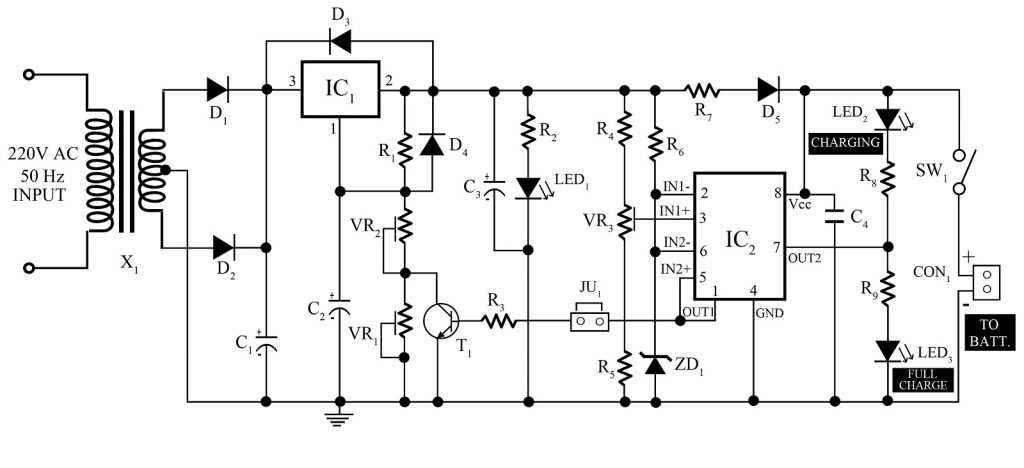 12v battery charger wiring diagram