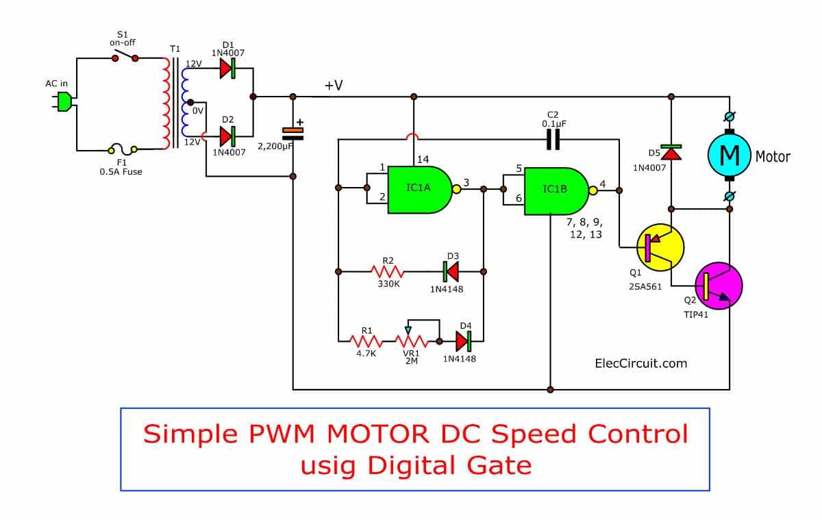 12v dc motor speed controller circuit diagram