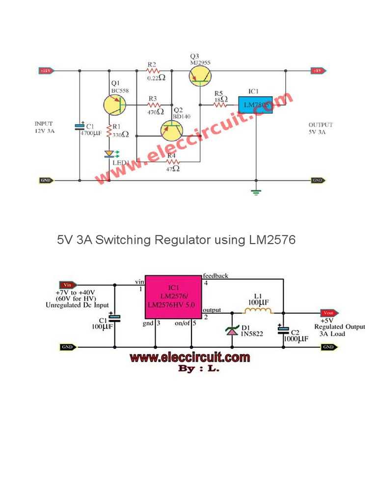 12v to 5v 3a converter circuit diagram