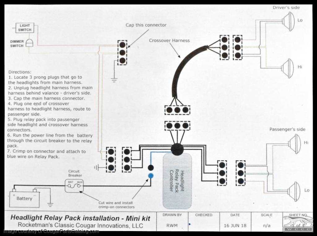 1969 mustang headlight wiring diagram