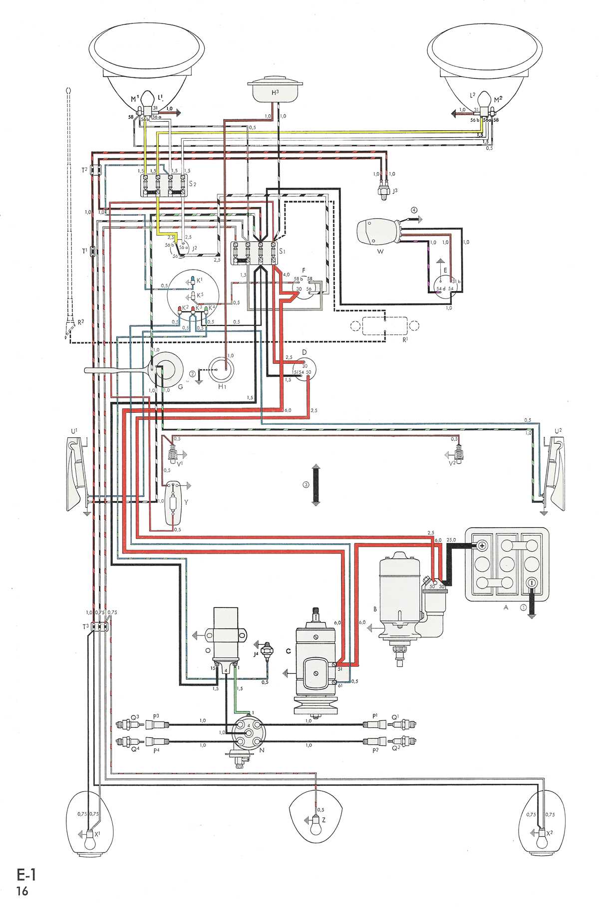 1974 super beetle wiring diagram
