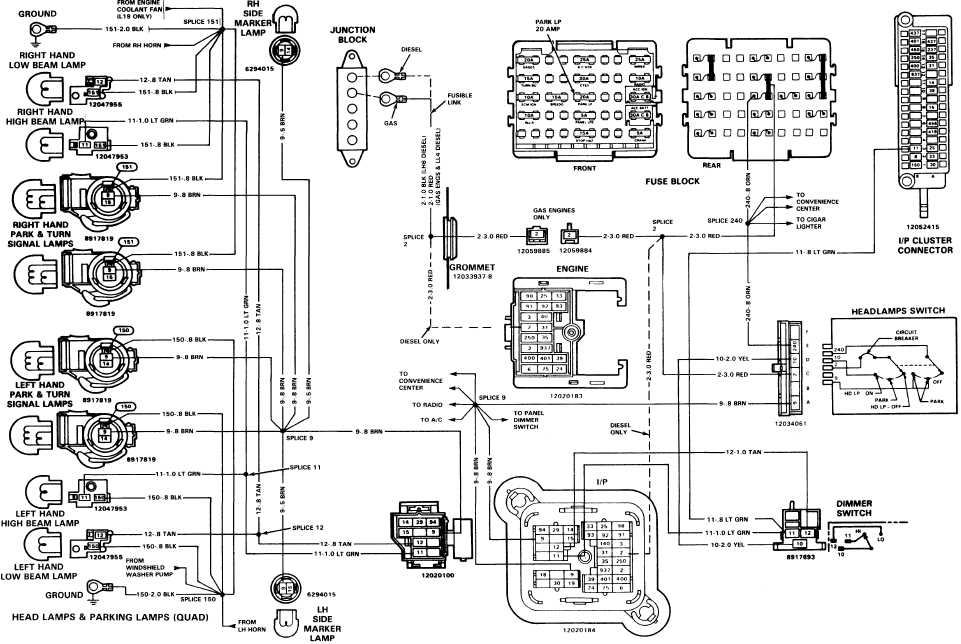 1986 chevy c10 headlight wiring diagram