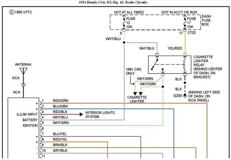 1990 honda civic radio wiring diagram
