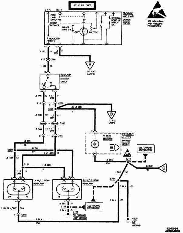 1994 chevy 1500 headlight wiring diagram