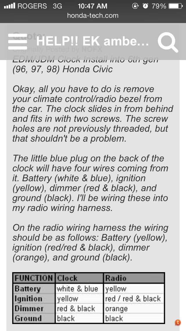 1997 honda civic radio wiring diagram
