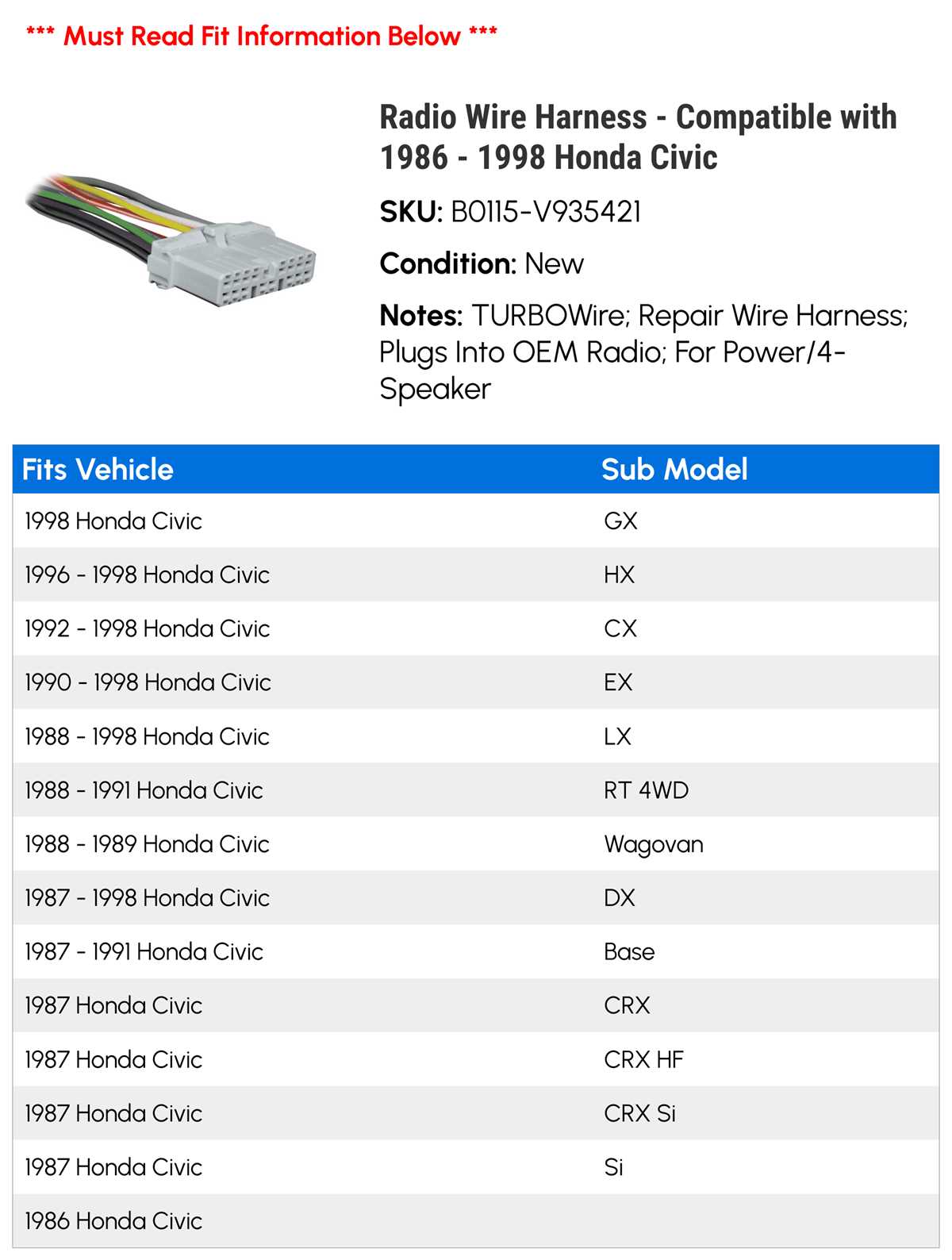 1998 honda civic wiring harness diagram