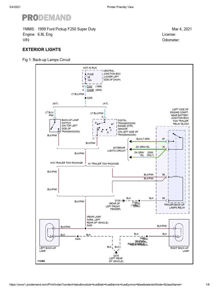 1999 f250 trailer wiring diagram