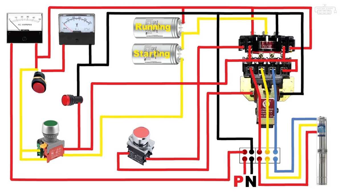 1hp submersible pump starter wiring diagram