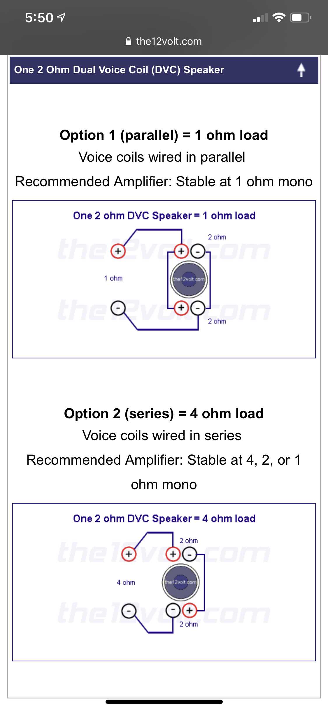 2 ohm dual voice coil wiring diagram