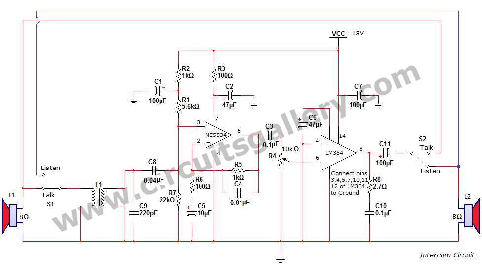 2 way intercom circuit diagram 2 way intercom circuit diagram