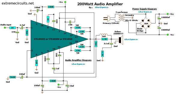 200 watts power amplifier schematic diagram 200 watts power amplifier schematic diagram