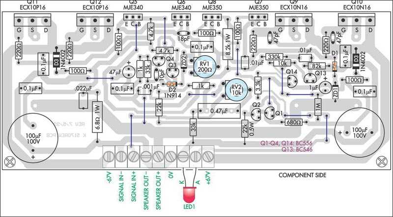 200 watt amplifier schematic diagram