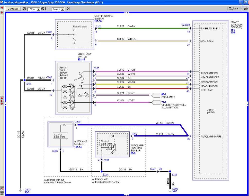 2000 f250 headlight switch wiring diagram