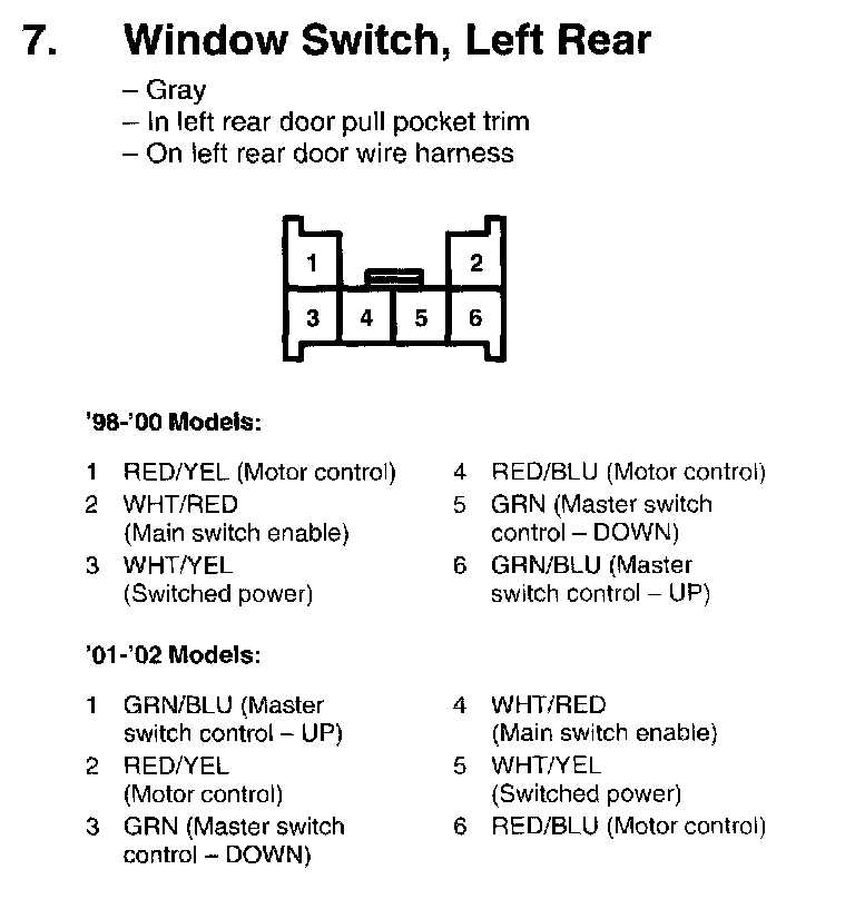 2002 honda crv power window wiring diagram
