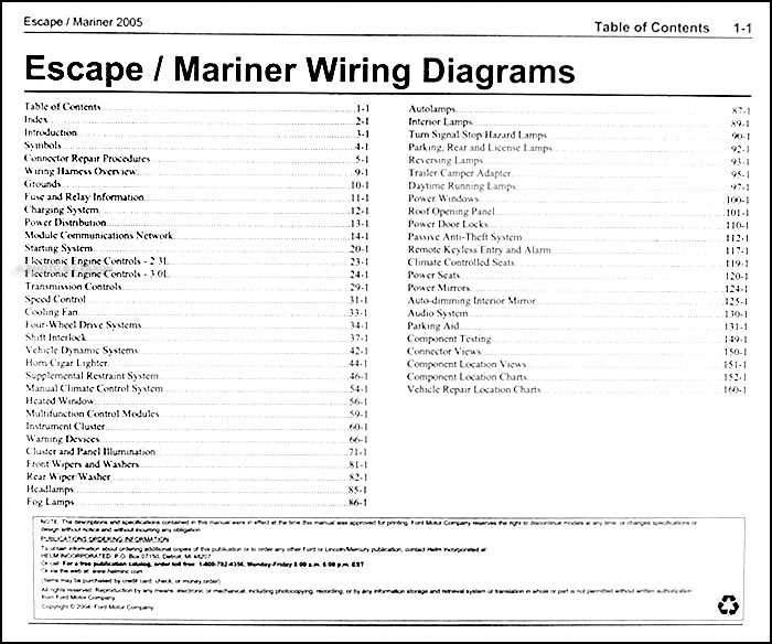 2005 ford escape wiring diagram