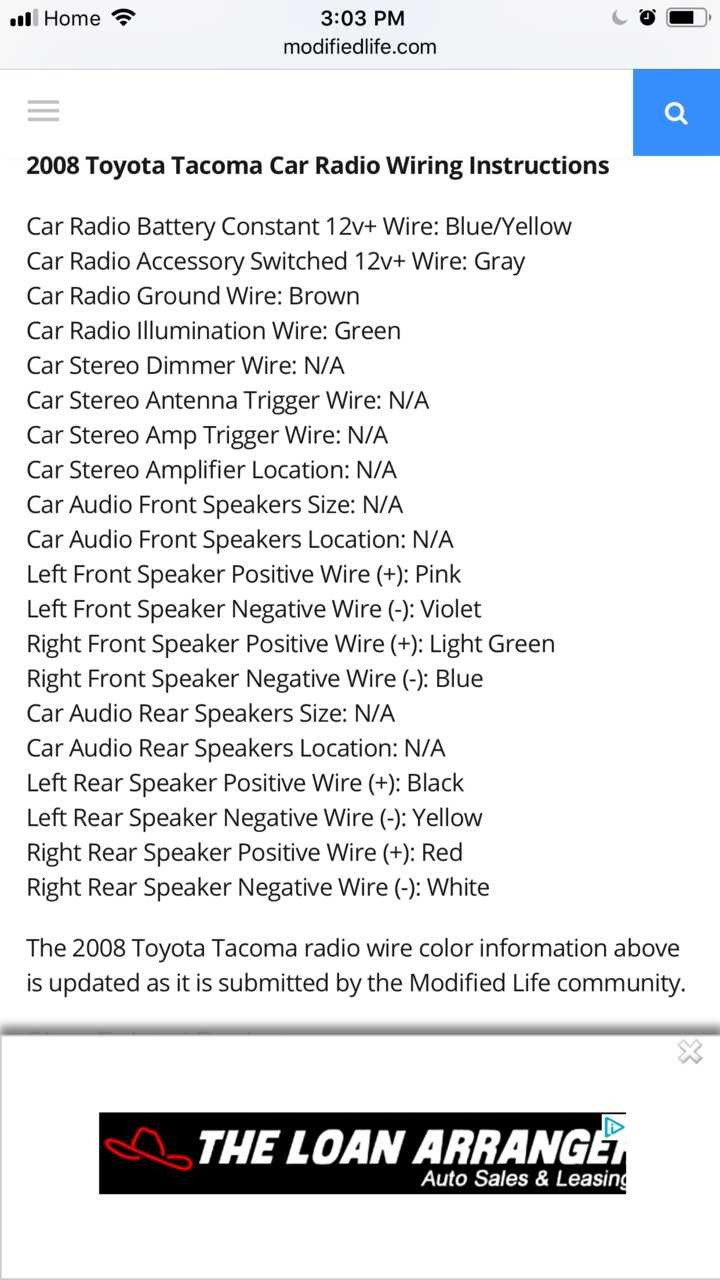 2005 toyota tacoma radio wiring diagram
