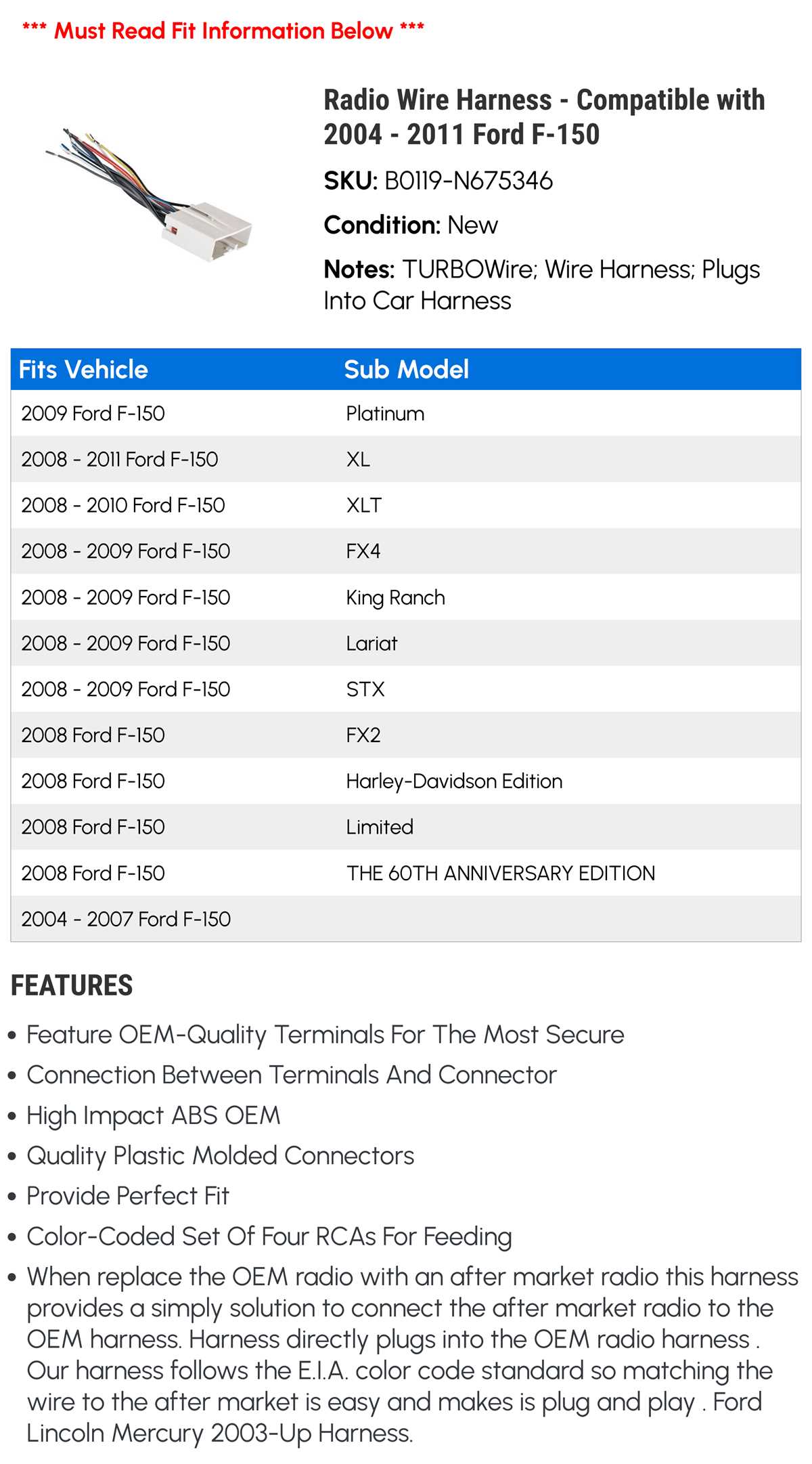 2007 ford f150 radio wiring diagram