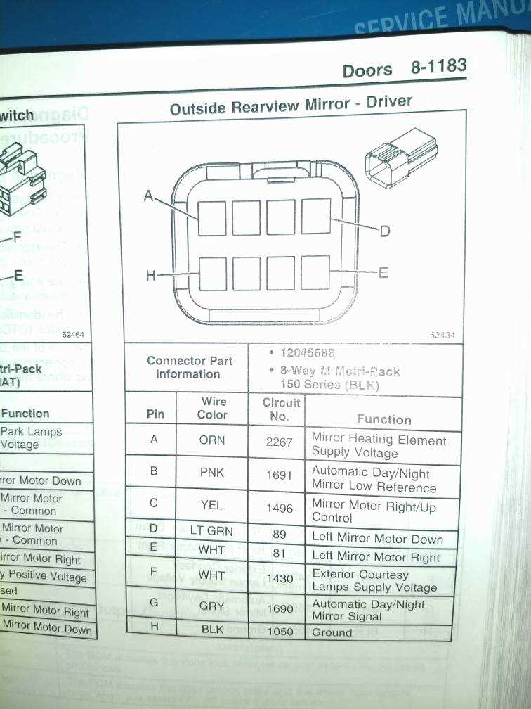 2008 silverado mirror wiring diagram