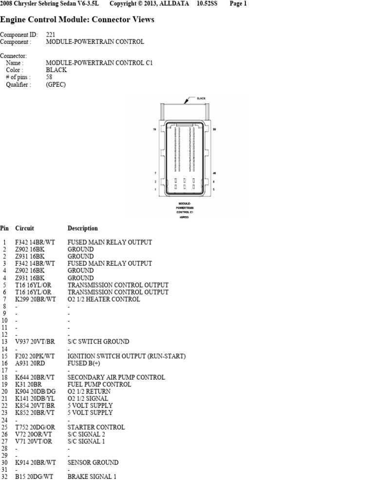 2008 chrysler sebring wiring diagram