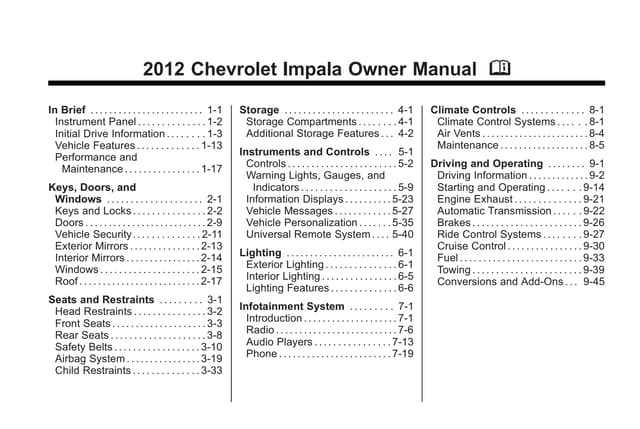 2012 chevy impala wiring diagram