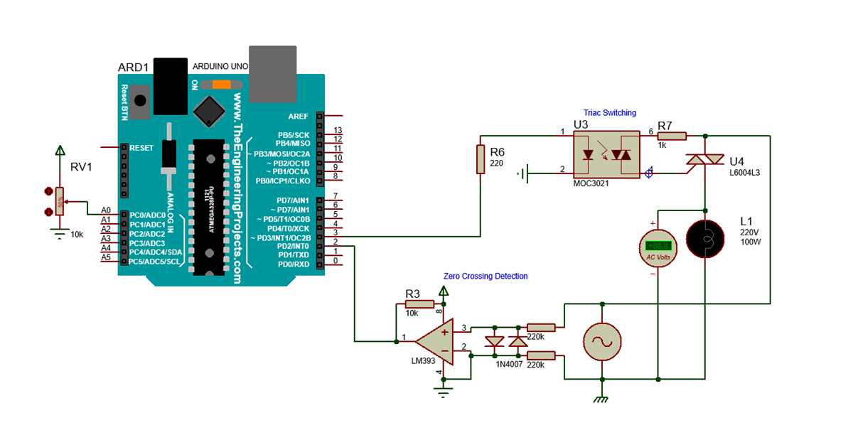 220v ac light dimmer circuit diagram