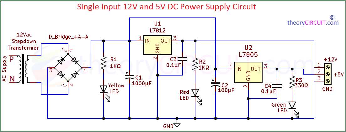 220v ac to 12v dc converter circuit diagram