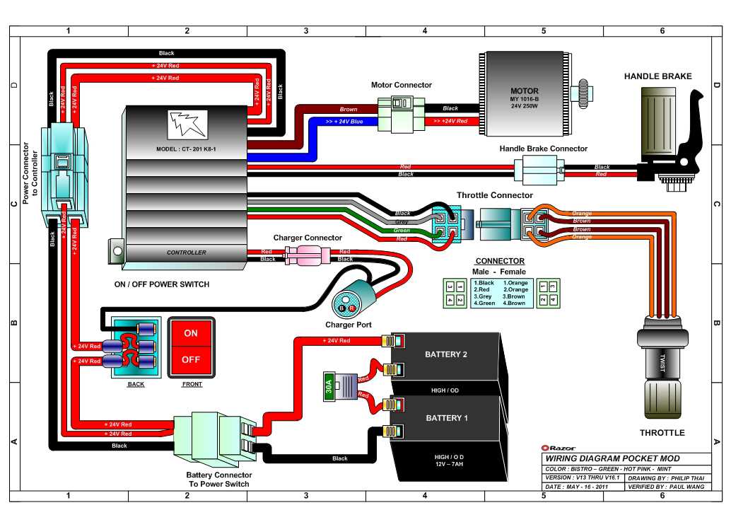 24v electric scooter wiring diagram