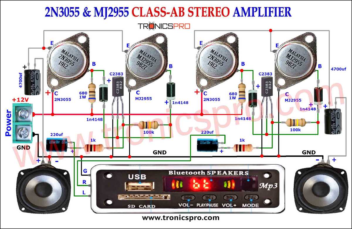 2n3055 amplifier circuit diagram