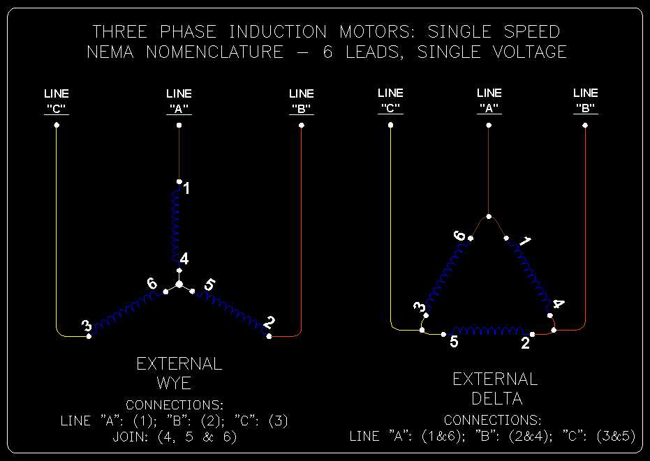 3 phase motor 6 lead wiring diagram