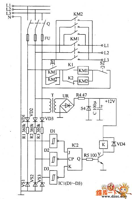 3 phase sequence corrector circuit diagram