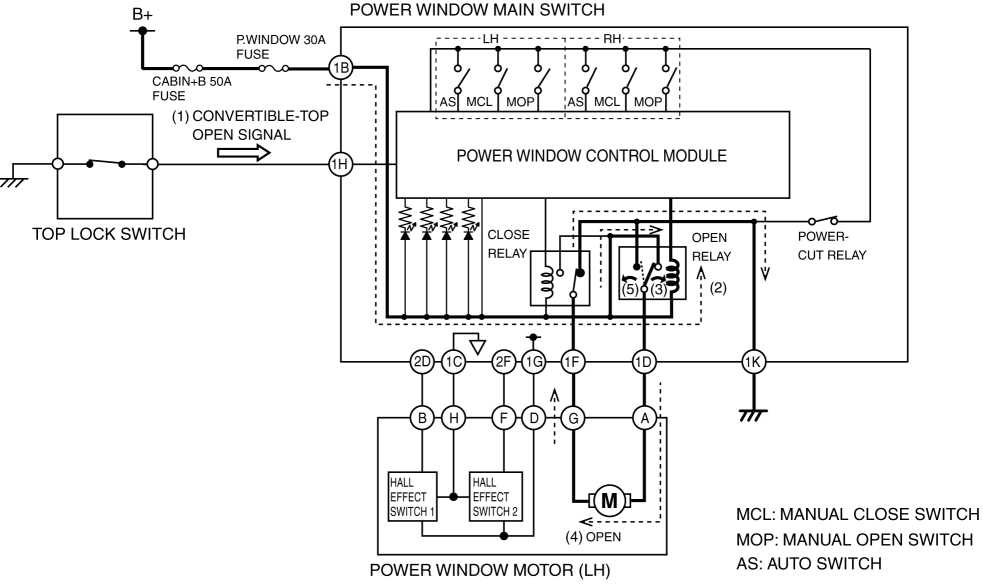 4 door power window wiring diagram