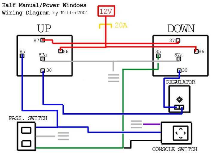 4 door power window wiring diagram