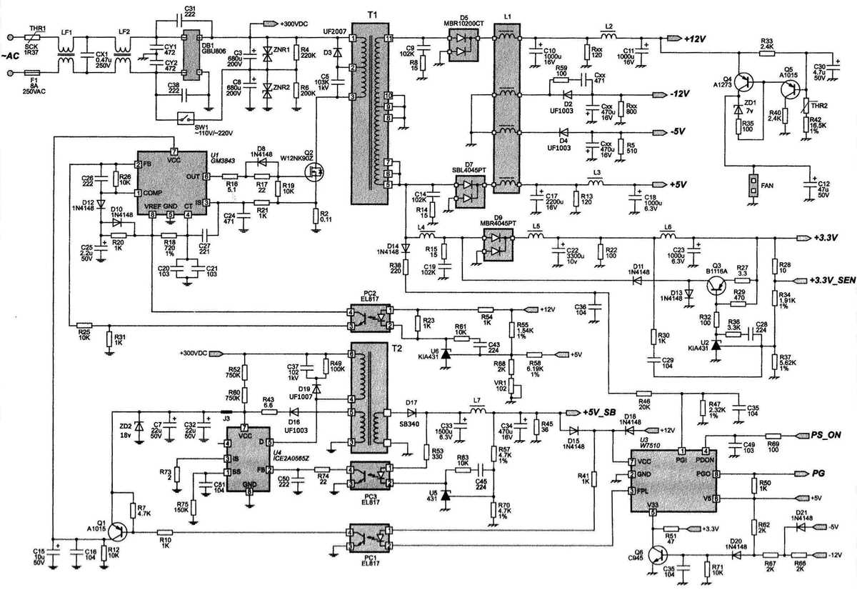 450w atx power supply schematic diagram