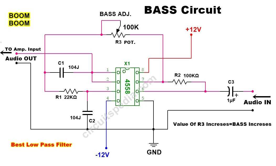 4558 low pass filter circuit diagram