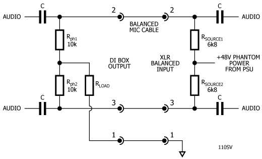 48v phantom power supply circuit diagram
