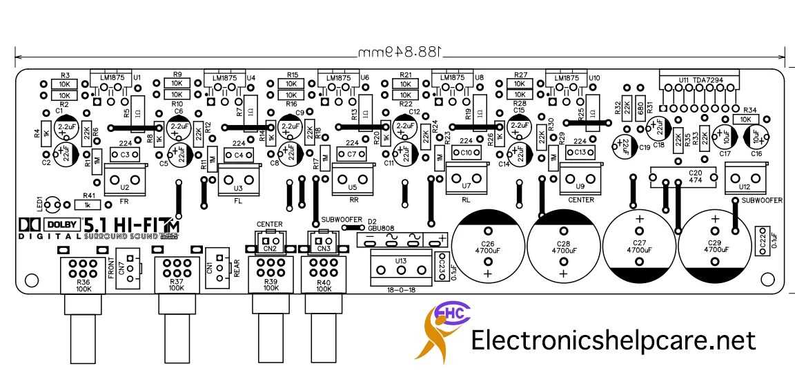 5.1 channel amplifier schematic diagram