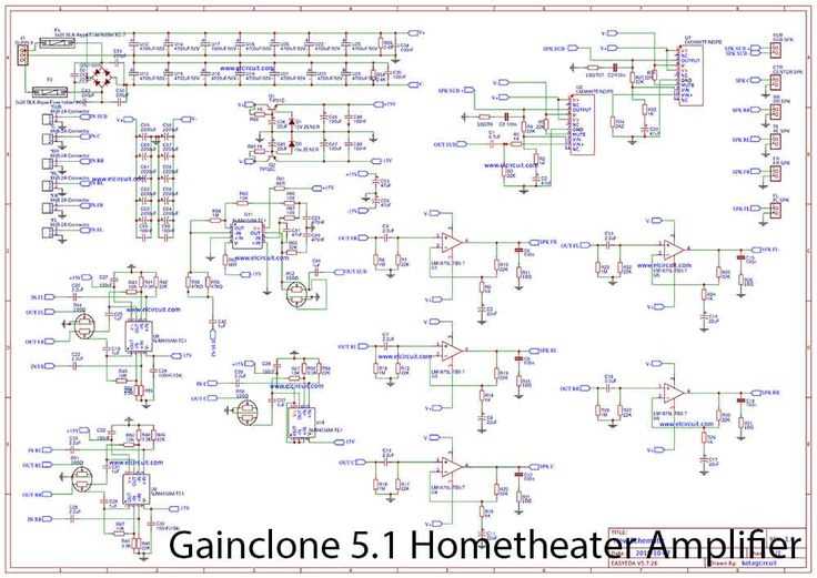 5.1 channel amplifier schematic diagram