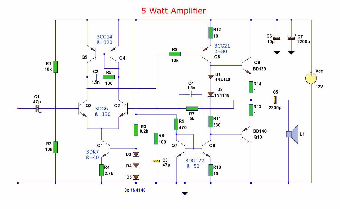 5000 watt amplifier circuit diagram